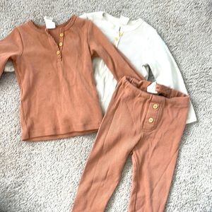 H&M Henley tops and pant set 6-9months